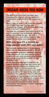 I can cope with the pain and the drugs and the fear. But the gas bill... : support Crusaid / Crusaid, the national fundraiser for HIV & AIDS.