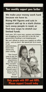 I can cope with the pain and the drugs and the fear. But the gas bill... : support Crusaid / Crusaid, the national fundraiser for HIV & AIDS.