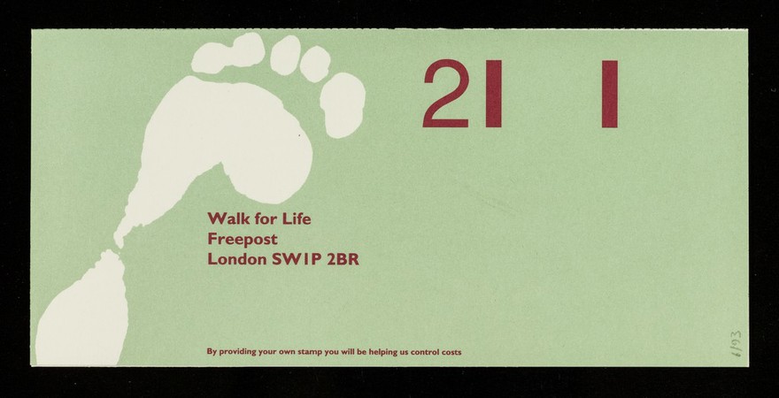 Walk for life : Sunday 10th October 1993 / Crusaid ; supported by Wellcome.
