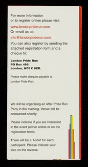 London Frontrunners are proud to present the first London Pride Run : 21 August 2004 - 3.00 pm : proceeds will benefit Crusaid ...