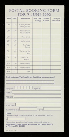 Music for life : musicals, jazz, opera, recitals and more for all the family ; Sunday 7 June 1992 / Crusaid.