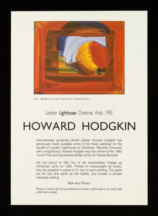 London Lighthouse christmas artist 1992 : Howard Hodgkin / London Lighthouse.