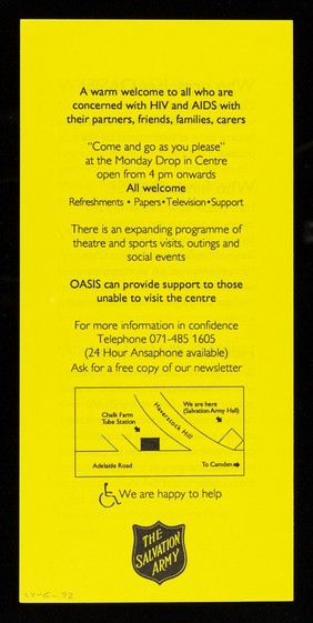 Chalk Farm Oasis AIDS care centre : living room : the Salvation Army Hall, Haverstock Hill, London, NW3.