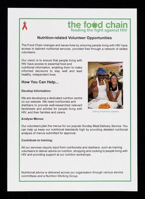 Nutrition-related volunteer opportunities / The Food Chain.