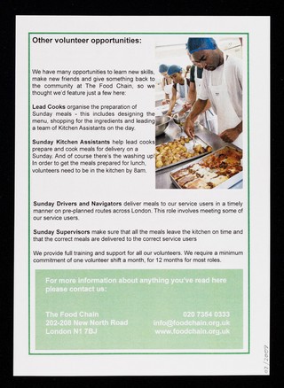 Nutrition-related volunteer opportunities / The Food Chain.