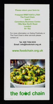 Eating positively : free cookery and nutrition cllasses for people living with HIV / The Food Chain.