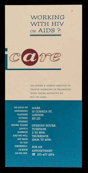Working with HIV or AIDS? / iCARE.