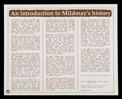 An introduction to Mildmay's history.