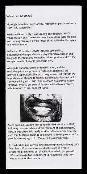The changing face of HIV : Mildmay UK responding to HIV-related neurocognitive impairment / Mildmay, transforming HIV care.