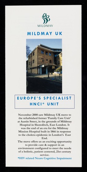 Mildmay UK : Europe's specialist HNCI unit / Mildmay UK.