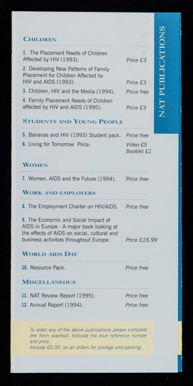 Fund raising collection / National AIDS Trust.