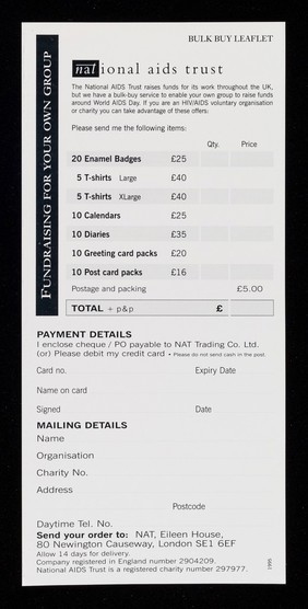 Bulk buy leaflet / National AIDS Trust.