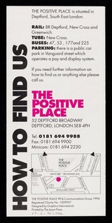 Services at the Positive Place : Winter 1994/95 : a centre in South East London for the support and care of people affected by HIV and AIDS / The Positive Place.