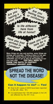 Young and Irish : AIDS, know the facts : emigrating to Britain? Living in Britain? / produced jointly by AGIY, Action Group for Irish Youth, Postively Irish Action on AIDS (PIAA).