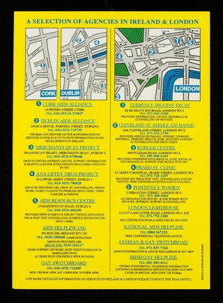 Irish & concerned about HIV/AIDS? Irish & living with HIV/AIDS? Working with Irish clients? : here is a service for you! / Postively Irish Action on AIDS (PIAA).