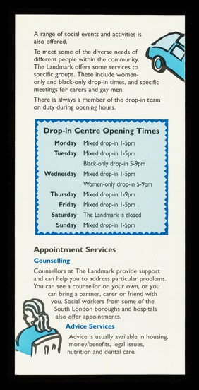 The Landmark : a centre for people affected by HIV/AIDS.