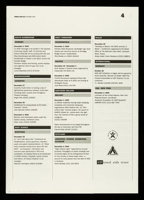 WAD '93 : events 1 : World AIDS Day events October 1993 / Health Education Authority, National AIDS Trust, World AIDS Day.