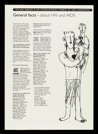 Fact files : World AIDS Day 1st December 1996 : the red ribbon is an international symbol of AIDS awareness : the most effective weapons against HIV are information and education / WAD Project, Health Education Authority, National AIDS Trust.
