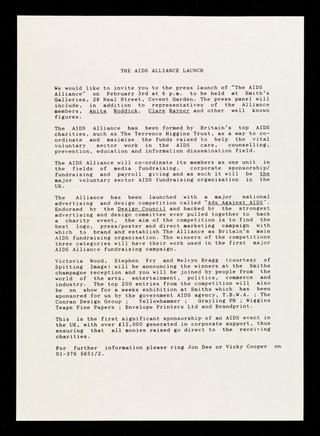 The AIDS Alliance launch.