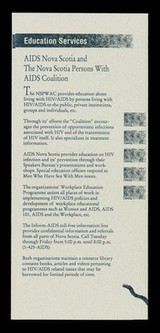 AIDS Nova Scotia and the Nova Scotia Persons With AIDS Coalition.
