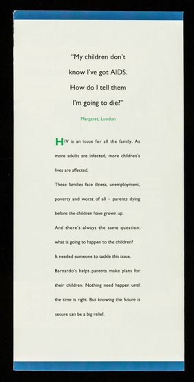 Barnardo's work with HIV/AIDS / Barnardos.