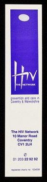 The HIV Network : prevention and care in Coventry & Warwickshire ... 10 Manor Road, Coventry CV1 2LH.