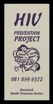 HIV prevention project / Greenwich Health Promotion Service, Bexley and Greenwich Health ; illustrations by Sophie Herxheimer.