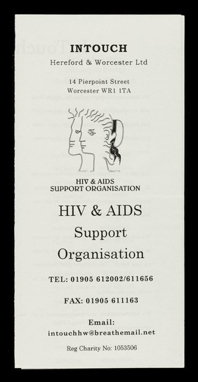 InTouch Hereford & Worcester Ltd : 14 Pierpoint Street, Worcester WR1 1TA : HIV & AIDS Support Organisation.