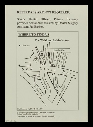 A community dental clinic for people with HIV and AIDS / Lewisham & North Southwark Health Authority ; graphic designer: Chrissan Moldrich.