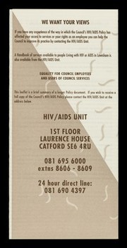 HIV/AIDS Lewisham you / Lewisham Council.