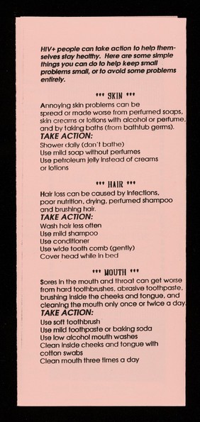 Life force : taking positive action : HIV positive people can help themselves stay healthy / text by Jane Elven ; layout by Amy Adams Ellerman.