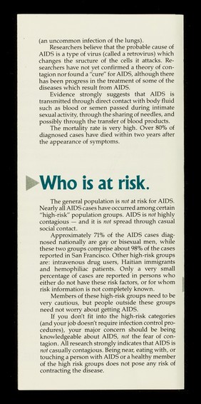 The best defense against AIDS is information / San Francisco AIDS Foundation.