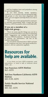 The best defense against AIDS is information / San Francisco AIDS Foundation.