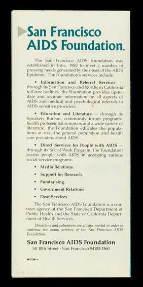 The best defense against AIDS is information / San Francisco AIDS Foundation.