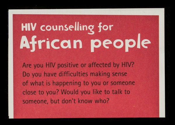 HIV counselling for African people / Terrence Higgins Trust.