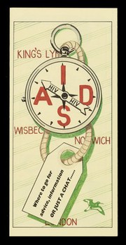 AIDS : where to go for advice, information or just a chat...... / West Norfolk and Wisbech Health Promotion Service in conjunction with the Norfolk College of Arts and Technology King's Lynn ; original cover design: Justin Ewins.