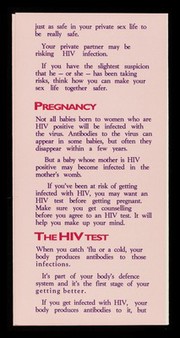 HIV : the facts for women who sell sex : no-nonsense information about HIV for women who work as prostitutes / Immunity Publications Ltd.