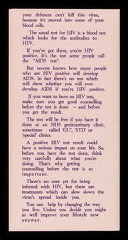 HIV : the facts for women who sell sex : no-nonsense information about HIV for women who work as prostitutes / Immunity Publications Ltd.