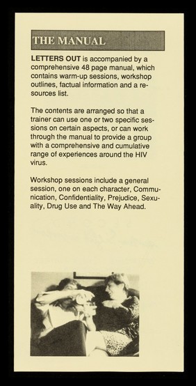 Letters Out : video and manual : a unique package about women and HIV / Second Sight, Zair Works, 111 Bishop Street, Birmingham.