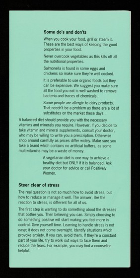 Plain speaking about HIV and AIDS and how it affects women, written for women by the experts - women. 2, Positive result? / Positively Women.