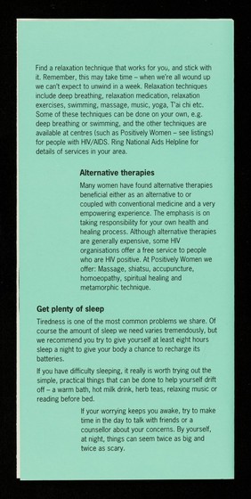 Plain speaking about HIV and AIDS and how it affects women, written for women by the experts - women. 2, Positive result? / Positively Women.