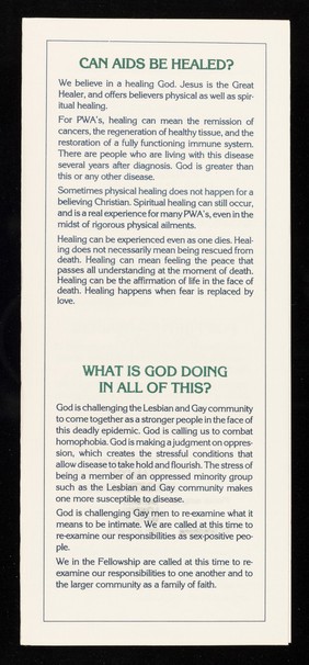 AIDS : a Christian response from the Metropolitan Community Church / written by the Reverend Stephen A. Pieters.