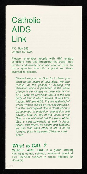 When a friend has AIDS... / Catholic AIDS Link.