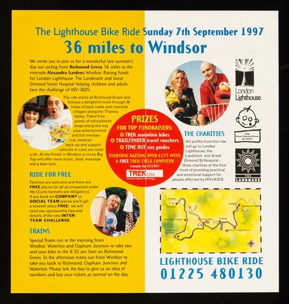 10th Lighthouse bike ride ... : London to Windsor : Sunday 7th September 1997 / Lighthouse Bike Ride.
