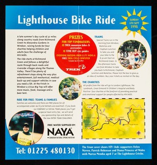 London to Windsor Lighthouse bike ride ... : : Sunday 6th September 1998 / Lighthouse Bike Ride.