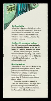 Life insurance and HIV/AIDS : the facts : a guide on life insurance and HIV/AIDS / Association of British Insurers.