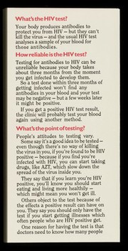 Testing : your rights in a world which has HIV / Immunity Publications Ltd.