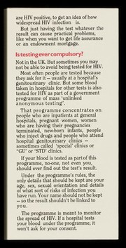 Testing : your rights in a world which has HIV / Immunity Publications Ltd.