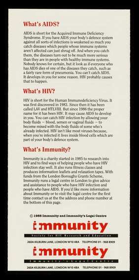 Your rights in the AIDS era. 1, Testing / Immunity Publications Ltd.