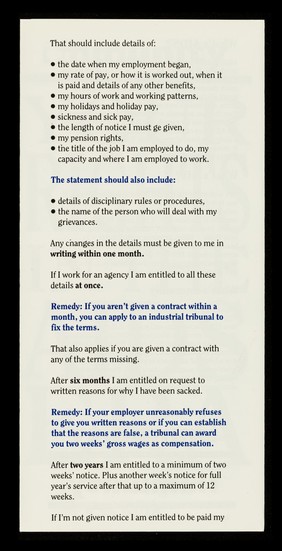 Your rights in the AIDS era. 2, Your rights at work / Immunity Publications Ltd.